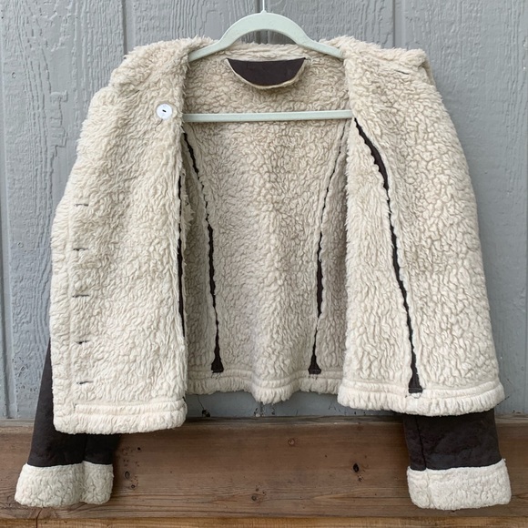 Vintage custom made Sherpa button hooded jacket - Picture 5 of 8